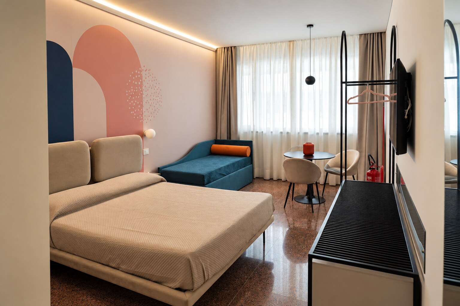 Zona notte della Camera Tripla con Bagno Privato